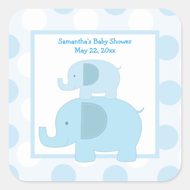 Sticker CARRÉ Blue Mod Elephants - Blue Mod Elepha (Devant)