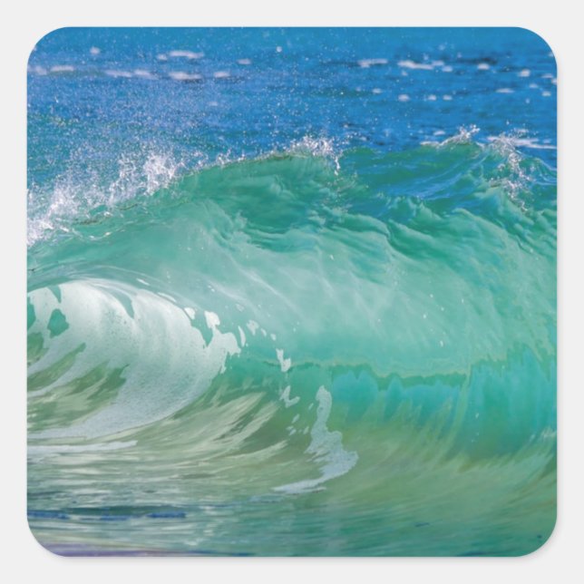 Sticker Carré Blue Ocean Summer Beach Waves (Devant)