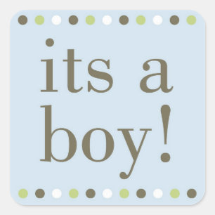 Sticker Carré Blue Polka Dot It a Boy
