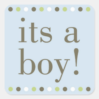 Sticker Carré Blue Polka Dot It a Boy