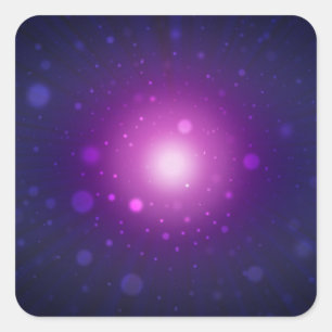 Sticker Carré Blue Purple Space Galaxy étoiles Abstrait