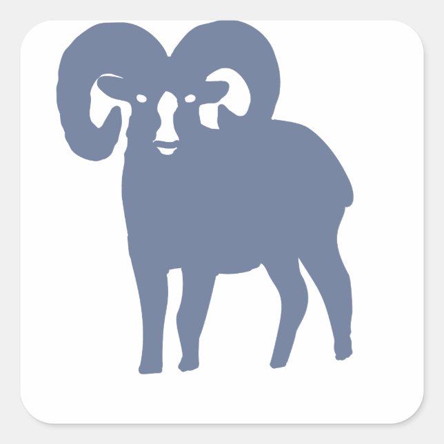 Sticker Carré Blue Ram Silhouette (Devant)