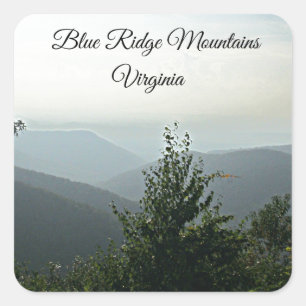 Sticker Carré Blue Ridge Mountains, Virginie