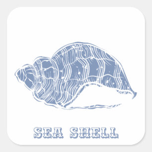Sticker Carré Blue seashell