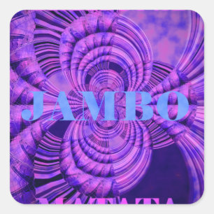 Sticker Carré Blue Sky Hakuna Matata Kenya Giraffe Tissé Art C