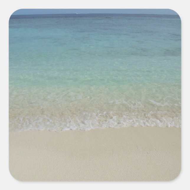 Sticker Carré Blue Sky Sea Sand Blank Modèle des Maldives tendan (Devant)