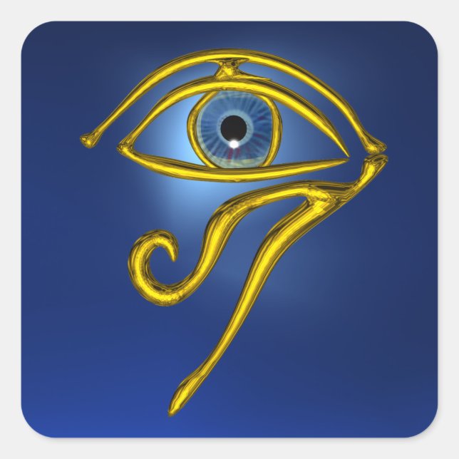 STICKER CARRÉ BLUE TALISMAN, OR HORUS OEIL (Devant)