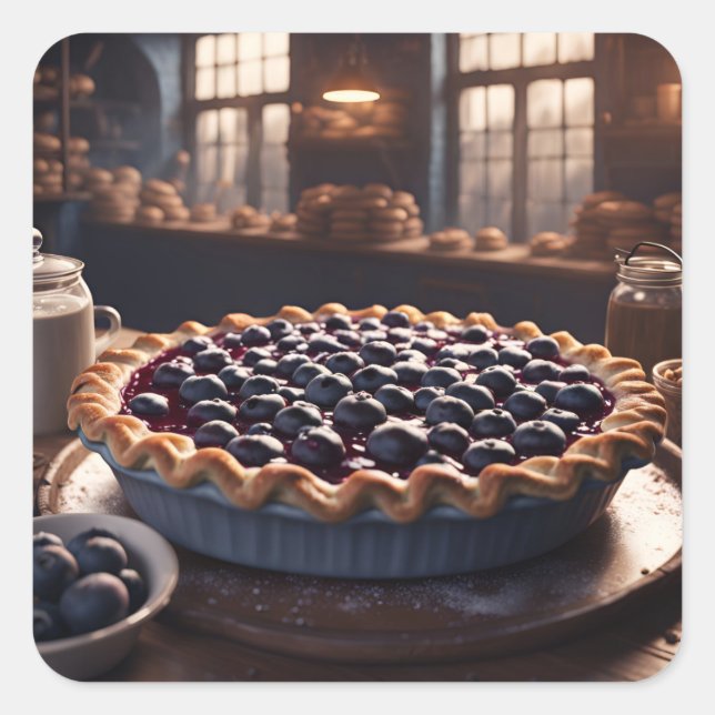 Sticker Carré Blueberry Pie (Devant)