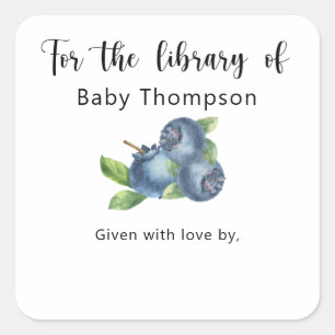 Sticker Carré Blueberry - pour la bibliothèque de