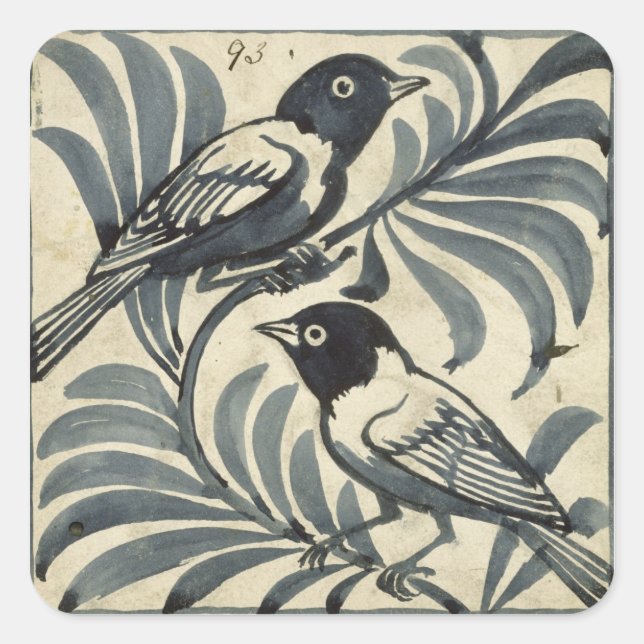 Sticker Carré Bluebirds (avec papier) (Devant)