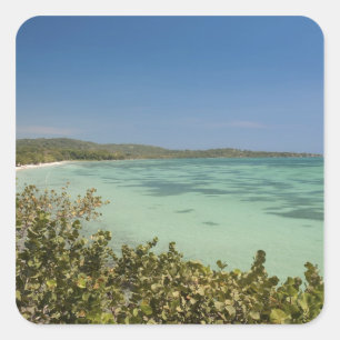 Sticker Carré Bluefields, côte sud-ouest de la Jamaïque