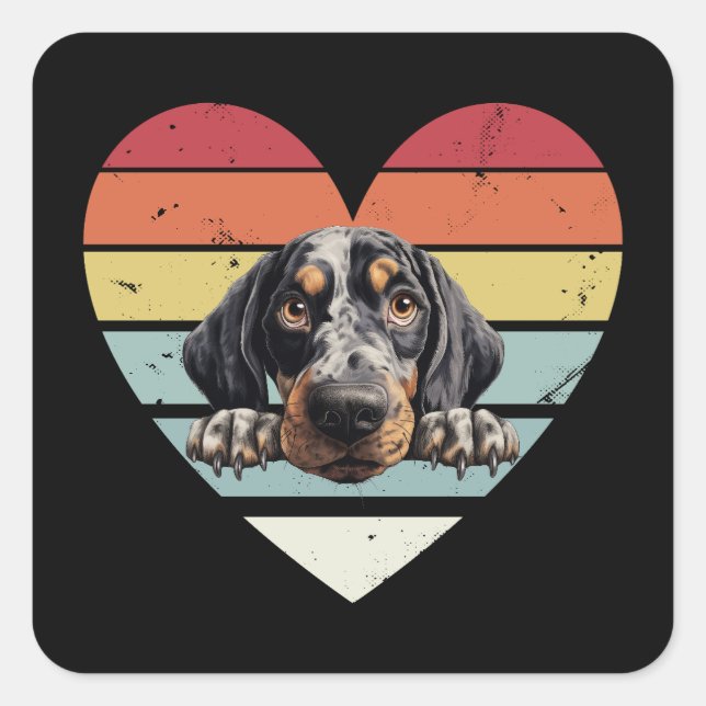 Sticker Carré Bluetick Coonhound Dog (Devant)
