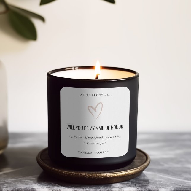 Sticker Carré Blush Love Heart Serez-vous ma servante d'honneur  (Créateur téléchargé)