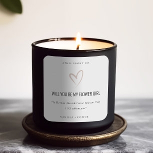 Sticker Carré Blush Love Heart Serez-vous mon cadeau Flower Girl