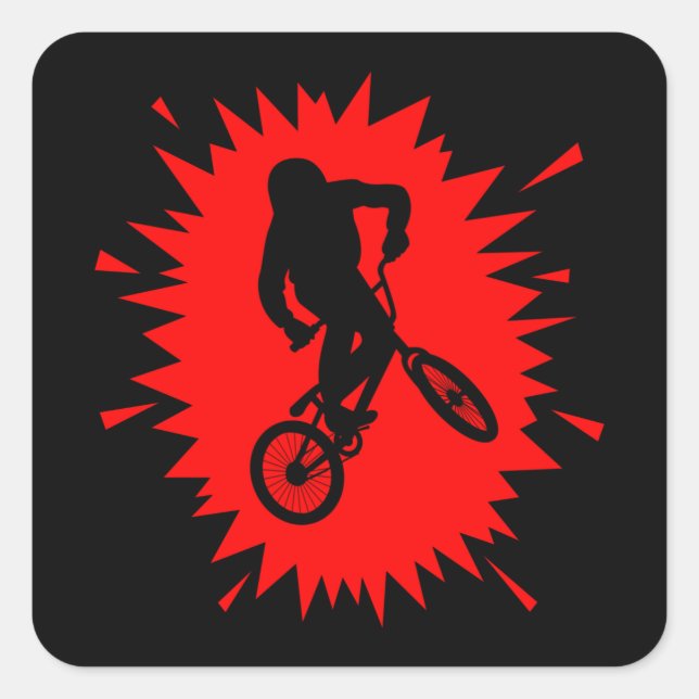 Sticker Carré Bmx Cyclisme Drôle Dire Vélo Slogan Vélo Cadeau (Devant)