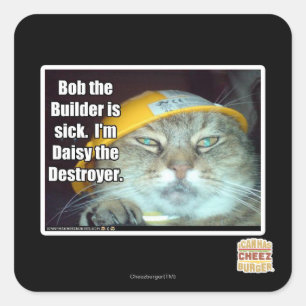 Sticker Carré Bob le Builder est malade