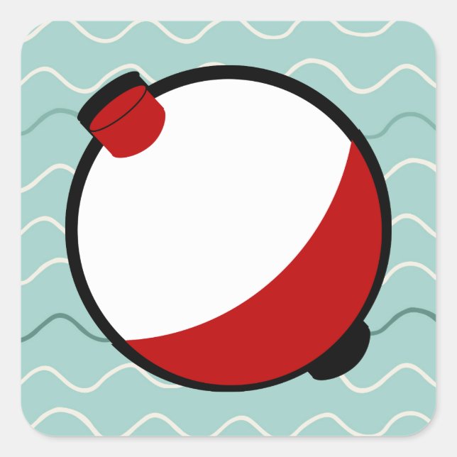 Sticker Carré Bobber et Wavy Water (Devant)