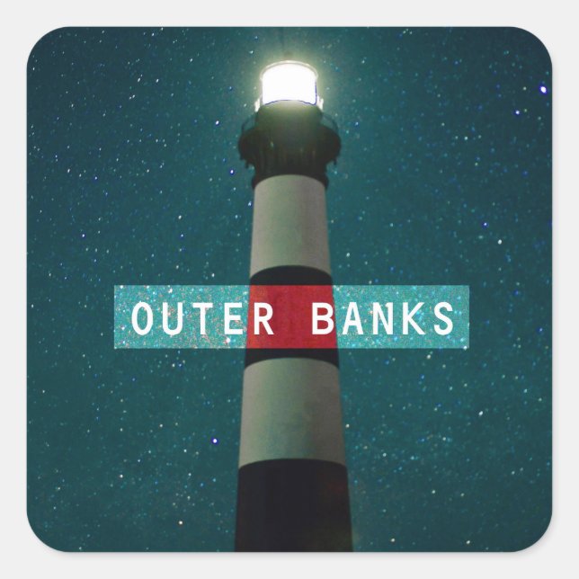 Sticker Carré Bodie Island Light. (Devant)