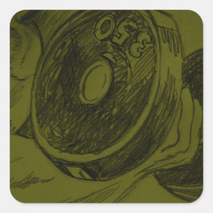 Sticker Carré Body Building Fitcil Sketch