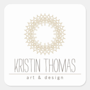 Sticker Carré Bohemian Gold Sun Mandala