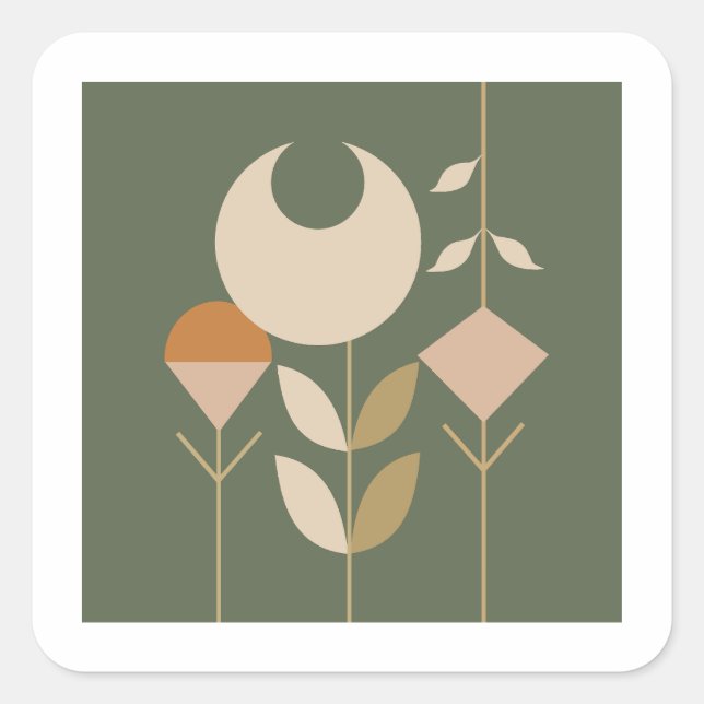 Sticker Carré Boho Abstrait Lily (Devant)