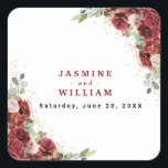 Sticker Carré Boho Blush Bourgogne Floral Or Mariage géométrique<br><div class="desc">Design populaire maintenant pour boho Mariage Sticker Carré caractéristiques Boho Blush Burgundy Floral Or Géométrique mêlé vert eucalyptus frais feuillage et tissé dans cadre en faux or</div>