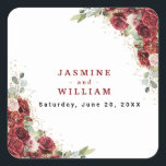 Sticker Carré Boho Blush Bourgogne Floral Or Mariage géométrique<br><div class="desc">Design populaire maintenant pour boho Mariage Sticker Carré caractéristiques Boho Blush Burgundy Floral Or Géométrique mêlé vert eucalyptus frais feuillage et tissé dans cadre en faux or</div>