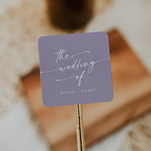 Sticker Carré Boho Chic Lavender Purple Mariage Enveloppe Phoque