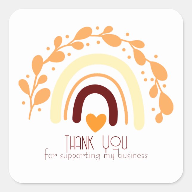 STICKER CARRÉ BOHO DE PLANCHE ÉLÉGANTE SIMPLE (Devant)