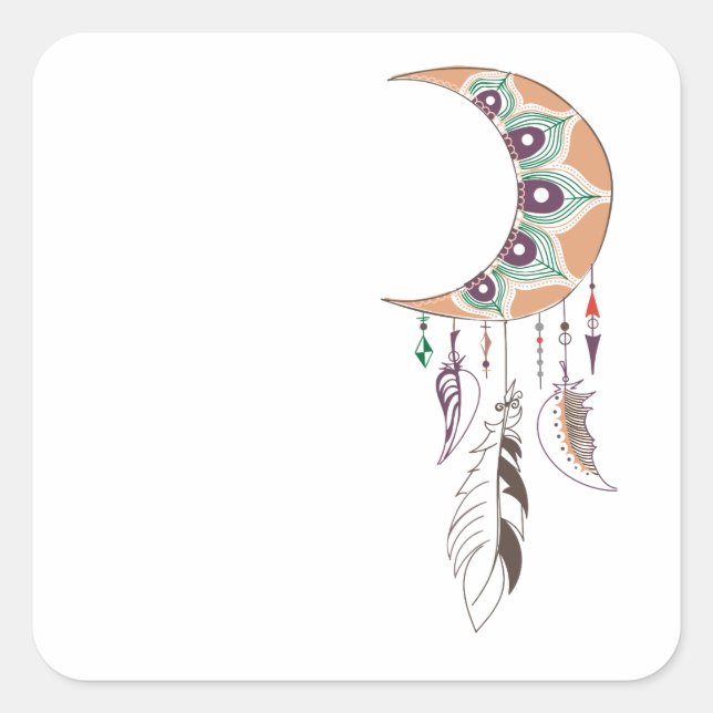 Sticker Carré Boho dreamcatcher (Devant)