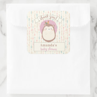 Sticker Carré Boho Hedgehog Tribal Pastel Arrow Genre Neutre