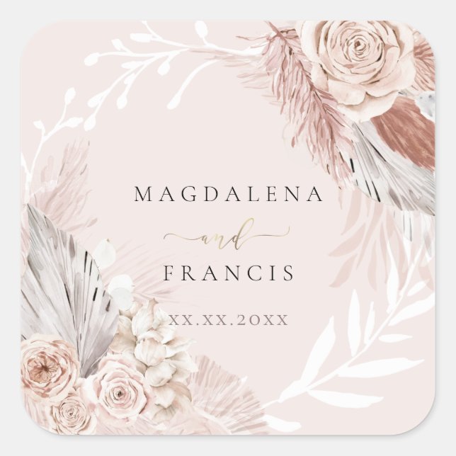 Sticker Carré Boho mariage (Devant)