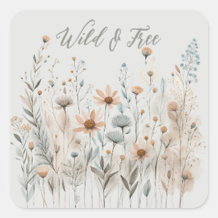 Sticker Carré Boho Wildflower