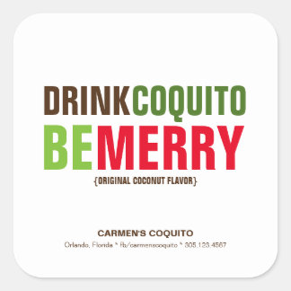 Sticker Carré Boire Coquito Joyeux Noël