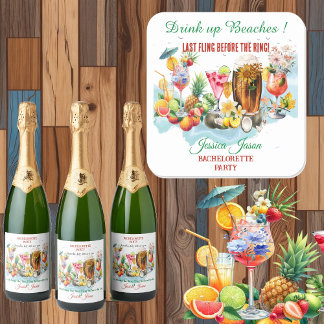 Sticker Carré Boire jusqu'à épuisement Cocktail de fruits de pla