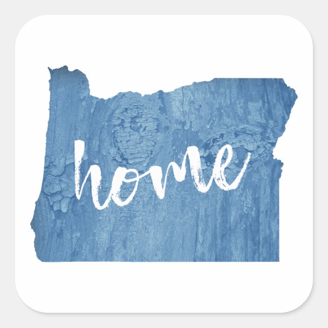 Sticker Carré Bois d'Oregon à la maison (Devant)