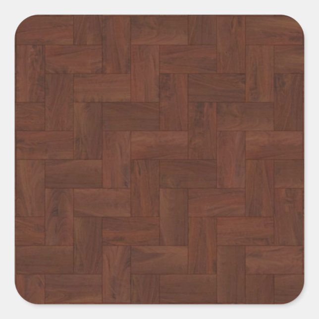 Sticker Carré Bois Motif Parquet Carrelage (Devant)