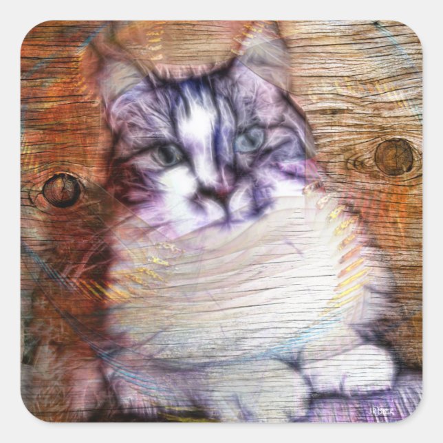 Sticker Carré Bois norvégien (Devant)