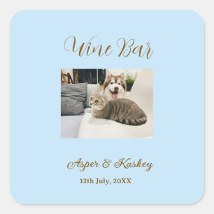 Sticker Carré Boissons offertes bar ouvert photo de mariage coup