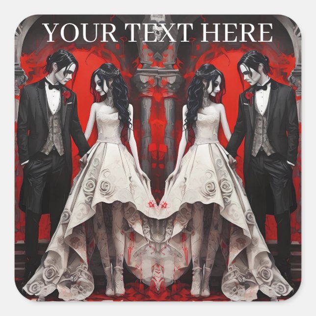 Sticker Carré Boîte cadeau pour bouteille de vin (Devant)