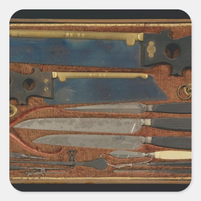 Sticker Carré Boîte d'instruments anatomiques (Devant)