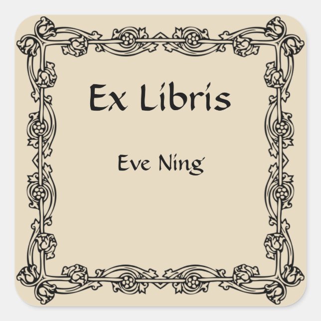 Sticker Carré Boite Victorian Four Bud Corner (Devant)