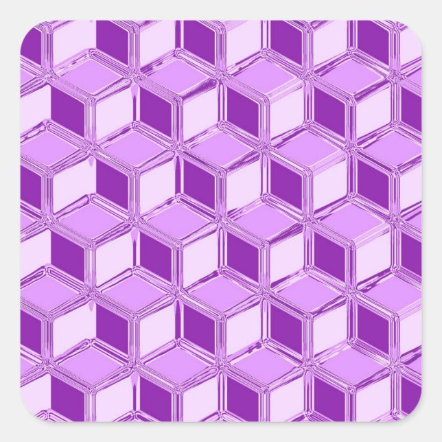 Sticker Carré Boîtes Chrome 3-d - violet violet (Devant)