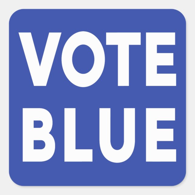 Sticker Carré Bold Vote Bleu texte blanc sur bleu politique (Devant)
