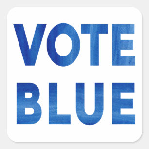 Sticker Carré Bold Vote Blue watercolor texte politique