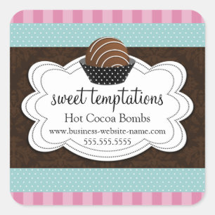 Sticker Carré Bombes au chocolat au cacao chaud