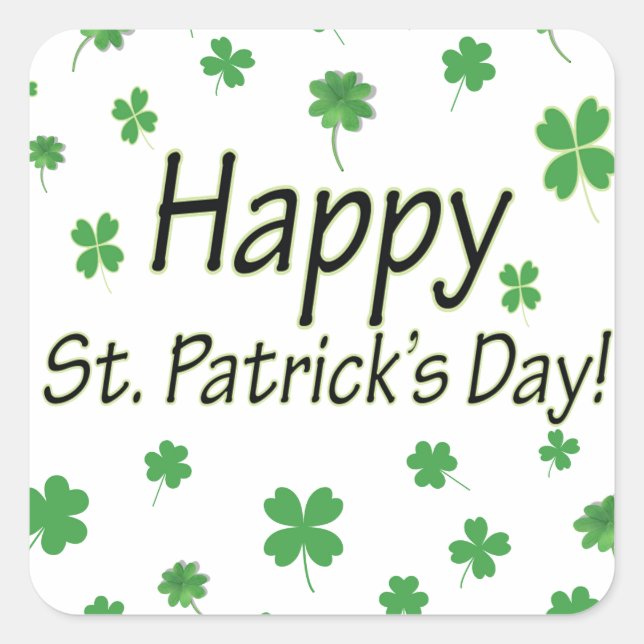 Sticker Carré Bon Jour de la Saint Patrick (Devant)