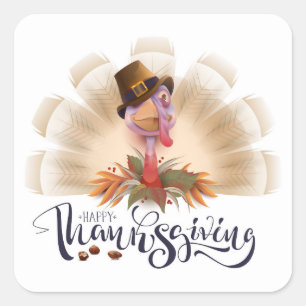 Sticker Carré bon thanksgiving