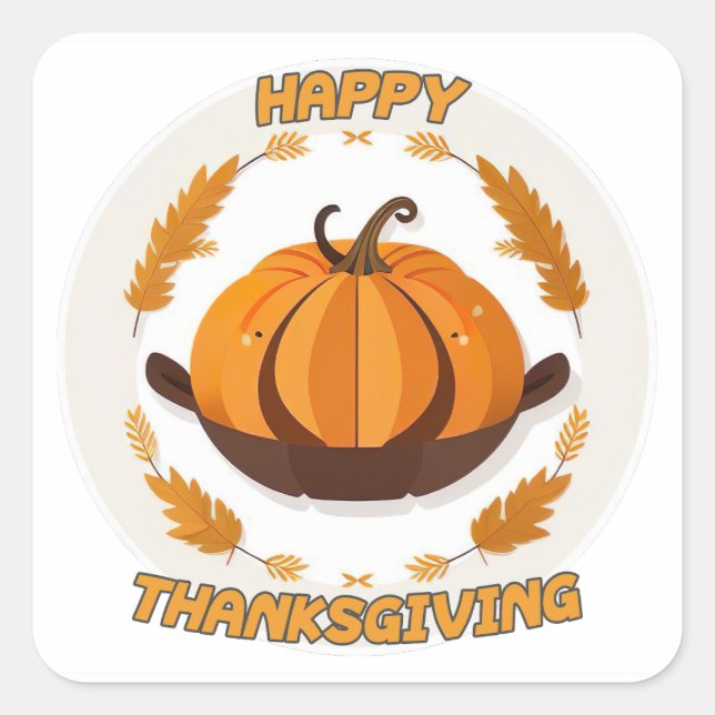 Sticker Carré bon thanksgiving (Devant)
