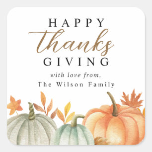 Sticker Carré Bon thanksgiving moderne Chute Foliing